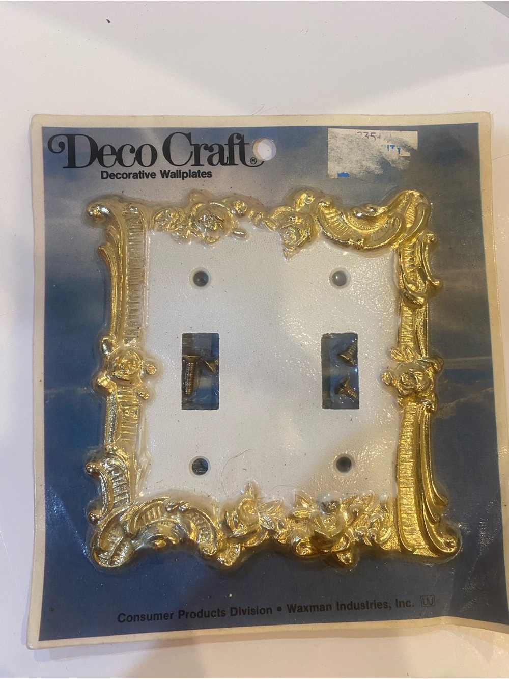 VTG DecoCraft Decorative Double Switch Plate Cover - Gold Ornate - Picture 2 of 6